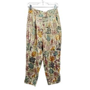 Hayley Menzies Shimmering Bonita Silk Jacquard Tailored Trousers Size Small